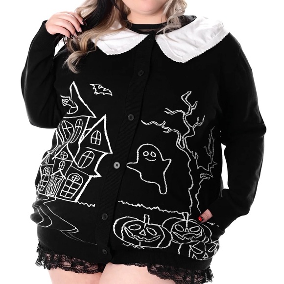 Haunted House Collared Cardigan - Picture 2 of 3